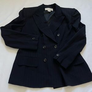 “Jones New York” double breasted striped fitted blazer